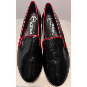 Sabrinas Black Patent Leather Loafers Red Trim Made in Spain EU 41/US 
10-10.5